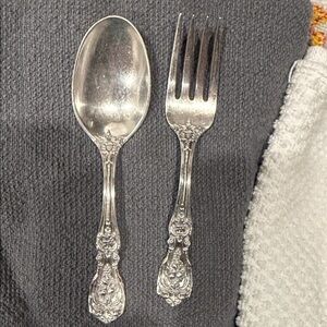 Elegant Silver Spoon and Fork Set
